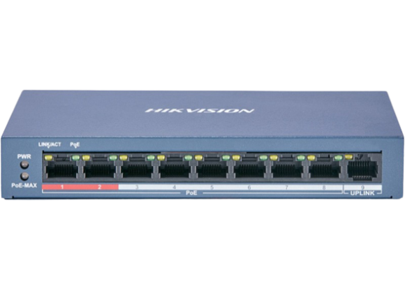 Switch 8 PoE + 1PE DS-3E0109P-E(C) Hikvision